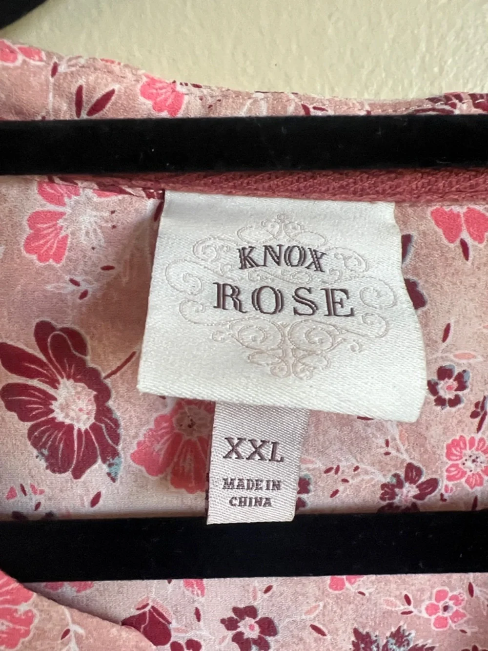 Knox Rose XXL Pink Floral Boho Peasant Blouse Bell Sleeve Top - Picture 5 of 9